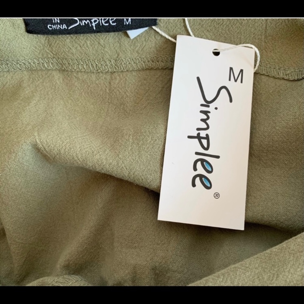 Simplee Green Romper Sz M - Picture 4 of 5